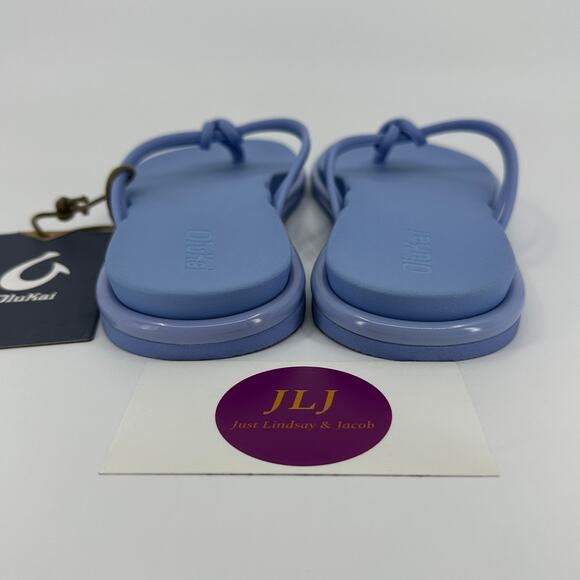 OluKai Womens 'Aka Water Resistant Knotted Beach Thong Sandals Cloud Blue Size 6 - Picture 5 of 10